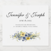 Elegantes Summer Garden Wedding Wine Bottle Label Schaumweinetikett (Einzelnes Label)