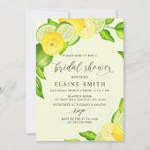 Elegantes Summer Lemon Limon Citrus Brautparty Einladung (Vorderseite)