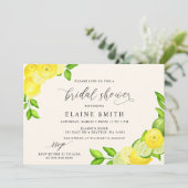 Elegantes Summer Lemon Limon Citrus Brautparty Einladung (Stehend Vorderseite)