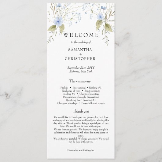 Elegantes Summer Meadow Wildblumen Boho Programm (Vorderseite)