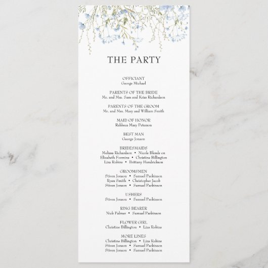 Elegantes Summer Meadow Wildblumen Boho Programm (Rückseite)