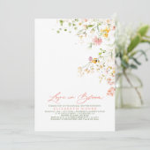 Elegantes Summer Meadow Wildblumen Brautparty Einladung (Stehend Vorderseite)