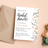 Elegantes Summer Meadow Wildblumen Brautparty