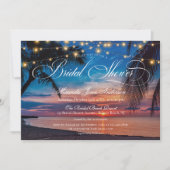 Elegantes Summer Palm Sunset Beach Brautparty Einladung (Vorderseite)