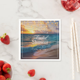 Elegantes Summer Sunset Beach Brautparty Napkins Serviette