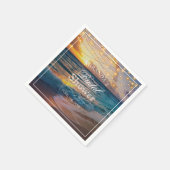 Elegantes Summer Sunset Beach Brautparty Napkins Serviette (Ecke)