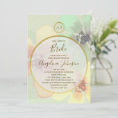 Elegantes Summer Watercolor Brautparty Einladung (Stehend Vorderseite)