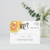 Elegantes Summer Wedding Sunflowers Response UAWG Postkarte (Stehend Vorderseite)