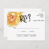 Elegantes Summer Wedding Sunflowers Response UAWG Postkarte (Vorne/Hinten)