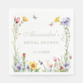 Elegantes Summer Wildblume Boho Brautparty Serviette (Vorderseite)