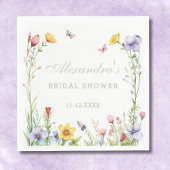 Elegantes Summer Wildblume Boho Brautparty Serviette