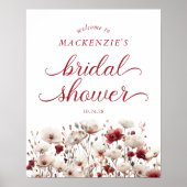 Elegantes Summer Wildblume Brautparty Willkommen Poster (Vorne)