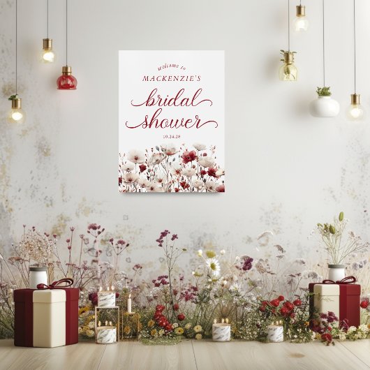 Elegantes Summer Wildblume Brautparty Willkommen Poster