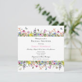 Elegantes Summer Wildblume Floral Brautparty Einladung (Stehend Vorderseite)