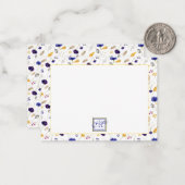 Elegantes Summer Wildblume Muster Mit Monogramm Mitteilungskarte (Vorderseite/Rückseite Beispiel)