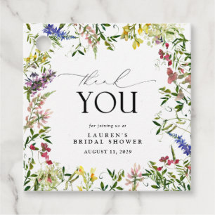 Elegantes Summer Wildblume Watercolor Brautparty Geschenkanhänger