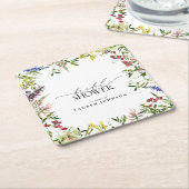 Elegantes Summer Wildblume Watercolor Brautparty Rechteckiger Pappuntersetzer (angewinkelt)