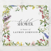 Elegantes Summer Wildblume Watercolor Brautparty Schaumweinetikett (Einzelnes Label)