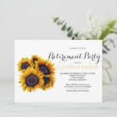 Elegantes Sunflowers Bouquet Retirement Party Einladung (Stehend Vorderseite)