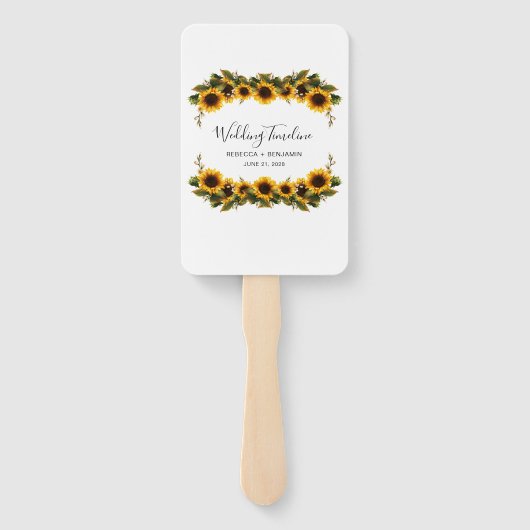 Elegantes Sunflowers Bouquet Wedding Programm Fächer (Rückseite)