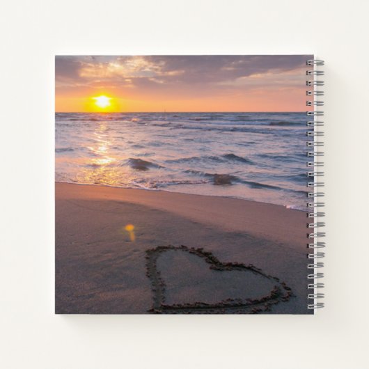 Elegantes Sunset Beach Gästebuch Spiral Notebook Notizblock (Rückseite)