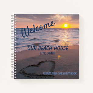 Elegantes Sunset Beach Gästebuch Spiral Notebook Notizblock