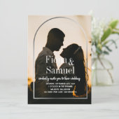 Elegantes Sunset Golden Custom Foto Hochzeit Einladung (Stehend Vorderseite)