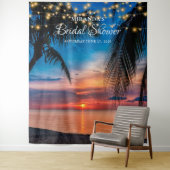 Elegantes Sunset Palm Beach Brautparty Hintergrund Wandteppich (Beispiel)