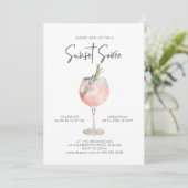 Elegantes Sunset Soiree Drinks Cocktail Party Rosa Einladung (Stehend Vorderseite)