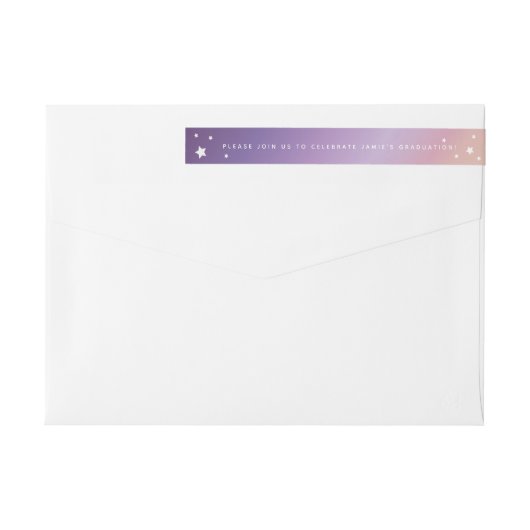 Elegantes Sunset Stars Wraparound Address Label (Rückseite)