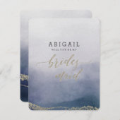 Elegantes Surfen in Aquarellfarben wird meine Brid Einladung (Vorne/Hinten)