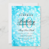 Elegantes SURPRISE 40. Geburtstag Türkisleuchten Einladung (Vorderseite)