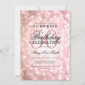 Elegantes SURPRISE 50. Geburtstag Rose Gold Lights Einladung (Vorderseite)