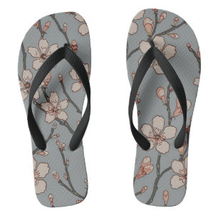 Elegantes süß rosa Blume Blossom Kirschmuster Badesandalen