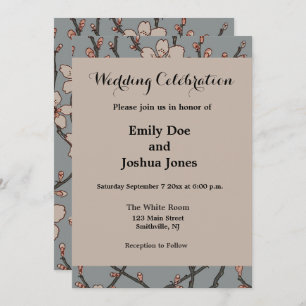 Elegantes süß rosa Blume Blossom Kirschmuster Einladung