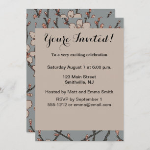 Elegantes süß rosa Blume Blossom Kirschmuster Einladung