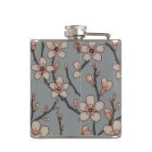 Elegantes süß rosa Blume Blossom Kirschmuster Flachmann (Rückseite)