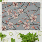 Elegantes süß rosa Blume Blossom Kirschmuster Geschirrtuch (Gefaltet)