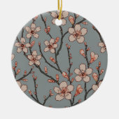 Elegantes süß rosa Blume Blossom Kirschmuster Keramik Ornament (Vorne)