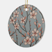 Elegantes süß rosa Blume Blossom Kirschmuster Keramik Ornament (Links)