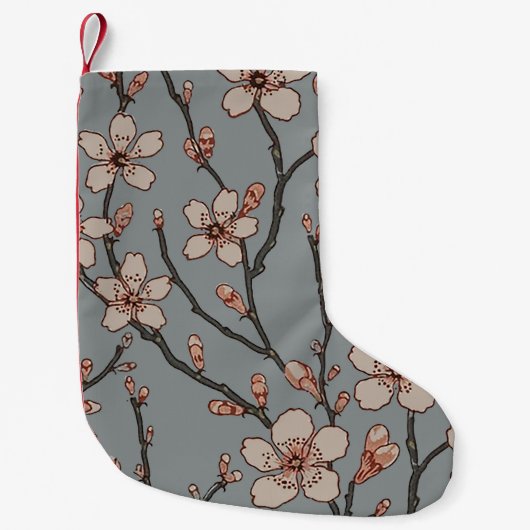 Elegantes süß rosa Blume Blossom Kirschmuster Kleiner Weihnachtsstrumpf (Vorderseite)