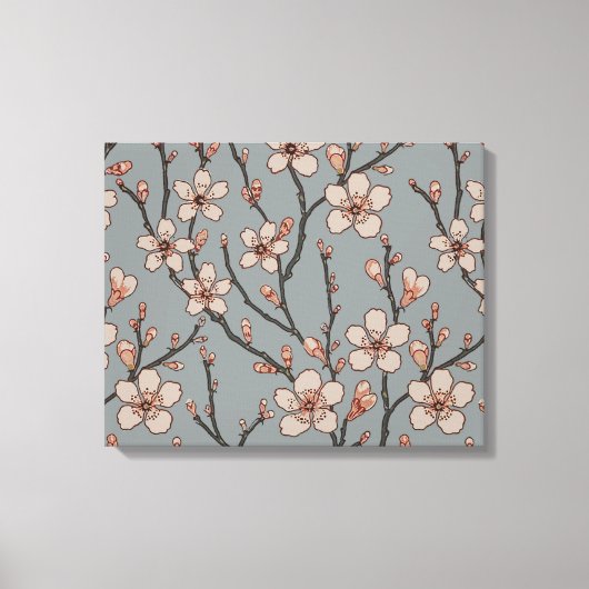 Elegantes süß rosa Blume Blossom Kirschmuster Leinwanddruck (Vorderseite)