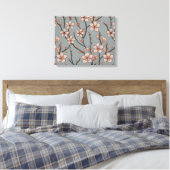 Elegantes süß rosa Blume Blossom Kirschmuster Leinwanddruck (Insitu (Schlafzimmer))