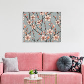 Elegantes süß rosa Blume Blossom Kirschmuster Leinwanddruck (Insitu (Wohnzimmer))