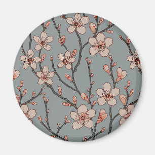 Elegantes süß rosa Blume Blossom Kirschmuster Magnet