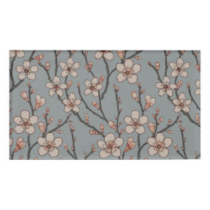 Elegantes süß rosa Blume Blossom Kirschmuster Namenschild