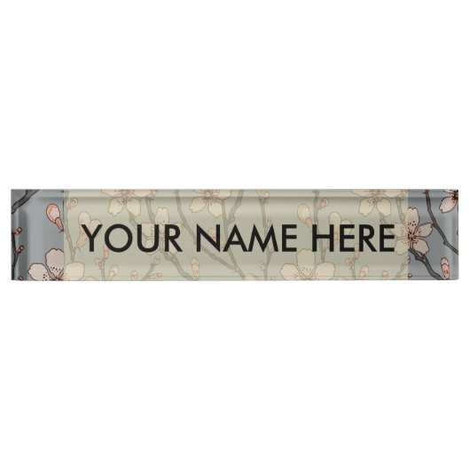 Elegantes süß rosa Blume Blossom Kirschmuster Namensplakette (Vorderseite)
