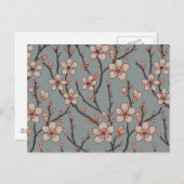 Elegantes süß rosa Blume Blossom Kirschmuster Postkarte (Vorne/Hinten)