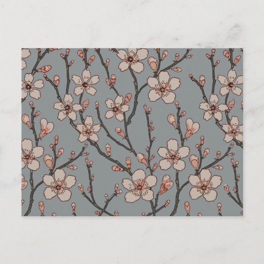 Elegantes süß rosa Blume Blossom Kirschmuster Postkarte (Vorderseite)