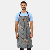 Elegantes süß rosa Blume Blossom Kirschmuster Schürze (Getragen)